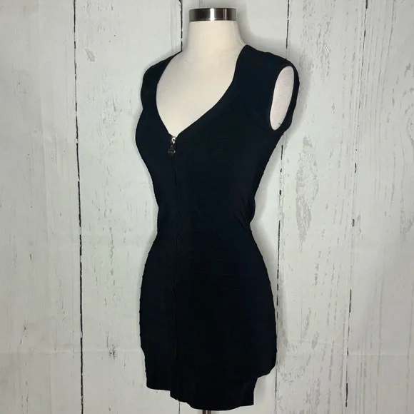 Bebe Black Ribbed Knit Dress - Picture 4 of 8